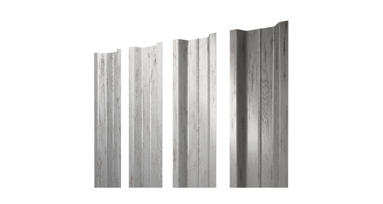 Штакетник П-образный В с прямым резом 0,45 Print Elite Snow Wood TwinColor