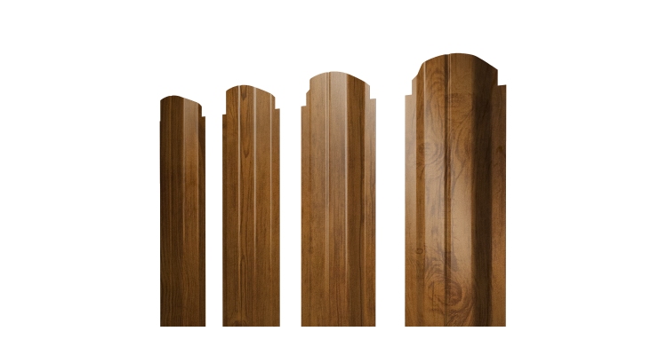 Штакетник П-образный А фигурный 0,45 Print Elite Golden Wood TwinColor