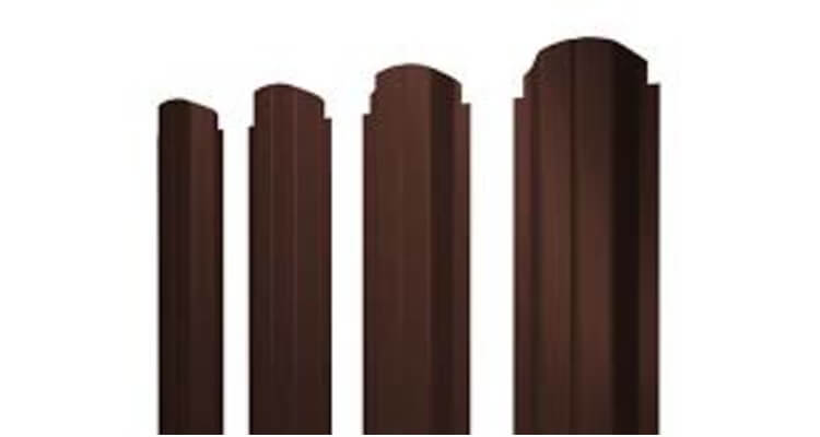 Штакетник П-образный B фигурный 0,45 PE-Double RAL 8017 шоколад