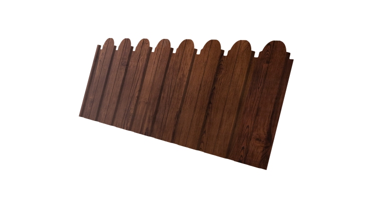 Профнастил С10B фигурный 0,45 Print Premium с пленкой Cherry Wood Fresh TwinColor