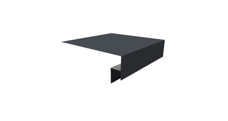 Планка околооконная сложная Блок-хаус new 200х50х27 0,45 PE с пленкой RAL 7024 мокрый асфальт (2м)