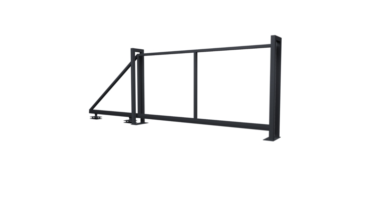 Ворота откатные Жалюзи Texas 2.0х4.0 RAL 7024 без заполнения (ламель 125 мм)