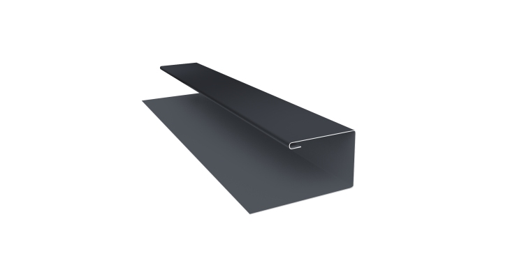 Планка П-образная Экобрус Grand Line 0,45 Drap TwinColor RAL 7024 мокрый асфальт (3м)