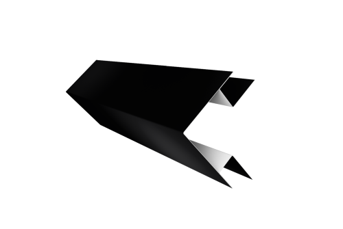 Планка угла внешнего сложного Экобрус Grand Line 0,5 Drap TX RAL 9005 черный (2м)