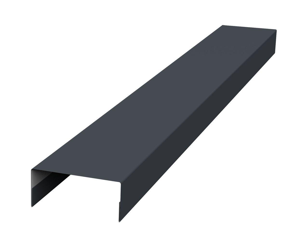 Ламель лицевая 125 забора жалюзи Texas стартовая/финишная для калиток и ворот 0.5 Satin Matt с пленкой RAL 7024 мокрый асфальт