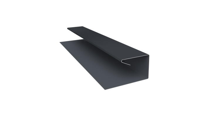 Планка П-образная завершающая сложная (КД) 0,45 Drap TwinColor RAL 7024 мокрый асфальт (2м)