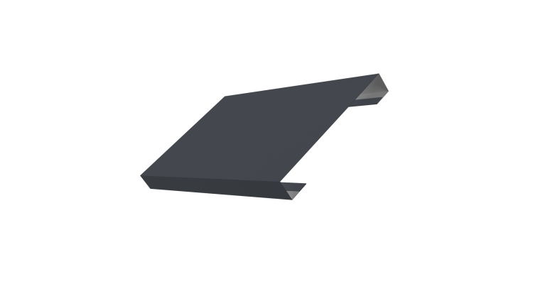 Ламель лицевая 150 забора жалюзи Texas стартовая/финишная для калиток и ворот 0,5 PurPro Matt 275 с пленкой RAL 7024 мокрый асфальт