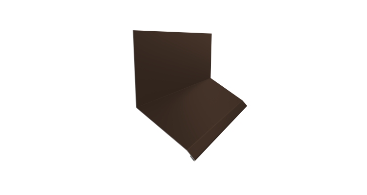 Планка примыкание верхнее к стене фальц Grand Line 150х130х20 0,5 Drap RAL 8017 шоколад (2м)