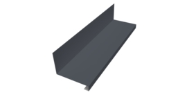 Планка примыкание нижнее к трубе фальц 0,45 PE с пленкой RAL 7024 мокрый асфальт (2м)