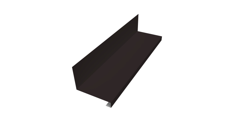 Планка примыкание нижнее к трубе фальц 0,5 Drap RAL 9005 черный (3м)