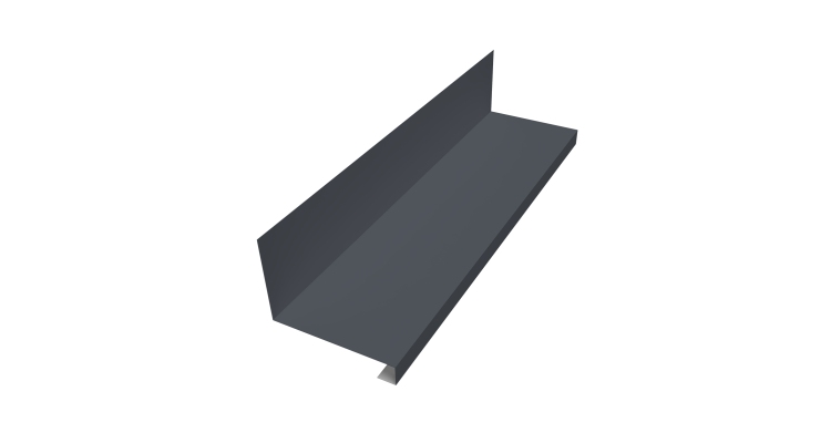 Планка примыкание нижнее к трубе для Кликфальц Pro 0,5 Drap RAL 7024 мокрый асфальт (3м)