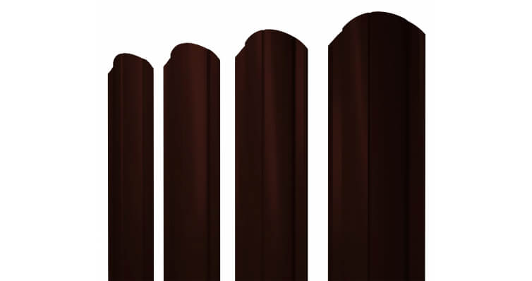 Штакетник Круглый фигурный 0,45 PE RR 32 темно-коричневый