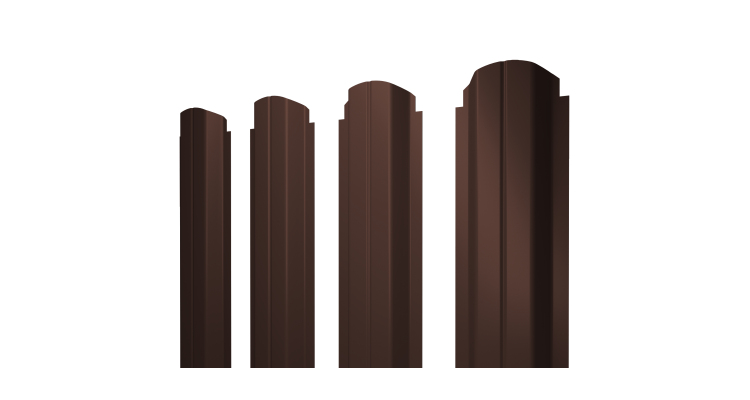 Штакетник П-образный А фигурный 0,45 Drap RAL 8017 шоколад